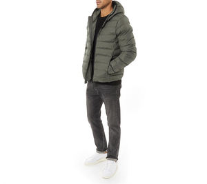 Veste bomber d'hiver épaisse à fermeture éclair, respirante, avec logo personnalisé OEM, imprimé, unie, pour hommes - Product Image 4