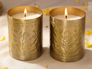 Candelero de Metal de lujo dorado antiguo, candelabro de Metal clásico de diseñador clásico y farol con decoración elegante - Product Image 1