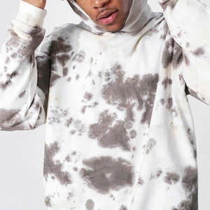 Sweat-shirts à capuche pour hommes en coton 100% épais de style français doublés de polaire épaissis lavés surdimensionnés style streetwear logo personnalisé tie dye - Product Image 6