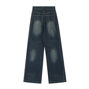 กางเกงผู้ชายผ้าฝ้ายฟอกสีกรดกางเกงผ้าเดนิมแนวสตรีทแวร์ออกแบบได้ตามต้องการ - Product Image 3