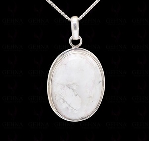 El mejor precio para mujer Soha Agate Natural White Howlite Crystal Pendant Forma ovalada Piedra preciosa de metal para ventas de regalos - Product Image 4