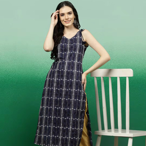 Kurtis de Algodón Puro Estampado de Calidad de Exportación, Estilo Casual Elegante para Oficina, Corte Recto, MP-1044, Ajuste Regular de Verano para Mujer, Estilo Indio - Product Image 1