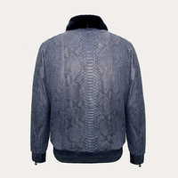Blouson Bomber en Cuir Bleu pour Homme, Vente en Gros OEM, Nouvelle Collection 2025, Respirant, Imperméable, Coupe-Vent, Écologique, Hiver, Toile Personnalisable