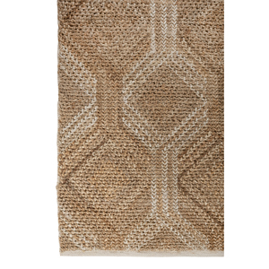 Tapis en jute et chanvre à motif géométrique beige-brun Nomadic Threads PDJT-225, tissage plat, pour la maison, la chambre, le salon, le couloir, forme rectangulaire - Product Image 4