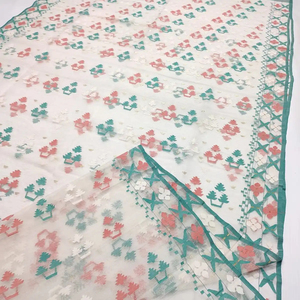 Prix bas Exclusif Deshi Dhakai Vert Jamdani Sharee pour Femme JAMDANI TISSU Bleu ROUGE VERT Doré Bleu Ciel du Bangladesh - Product Image 1