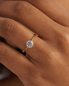 Fine <b>Jewellery</b> 14K 18K Real Solid Gold Round Cut Solitaire VVS VS IGI Certified Lab Grown Diamond <b>Women</b> Halo Engagement Ring - Product Image 1