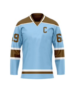 Maillot de hockey sur glace personnalisé, nouveau design français standard avec broderie de feuille d'érable - Product Image 3