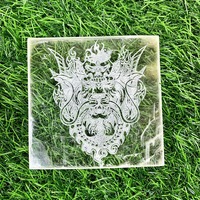 Plaque de Recharge en Sélénite Sculptée à la Main Écologique, Grille Feng Shui en Forme de Cœur, Cristaux de Pierre en Forme de Tour, Décoration d'Intérieur, Cristal de Guérison