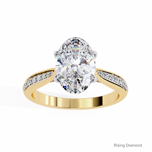 Bague de fiançailles en diamant taille ovale de 4.6 ct cultivé en laboratoire en or jaune cadeau d'anniversaire pour sa bague en diamant CVD - Product Image 2