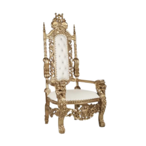 Chaises de trône en or à dossier haut roi et reine de luxe antique chaise de banquet de mariage de luxe royal pour le marié et la mariée à vendre - Product Image 4