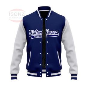 Veste universitaire en laine pour homme personnalisable ISONZ LEATHER ZONE, respirante, écologique, séchage rapide, broderie en chenille, tricot épais - Product Image 1