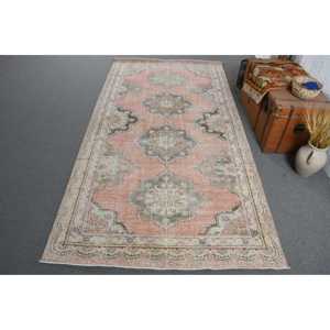 Vintage 5.2x9.9 ft Rug, Large Turkish Rug, <b>Red</b> Moroccan <b>Wool</b> Rug - Product Image 1