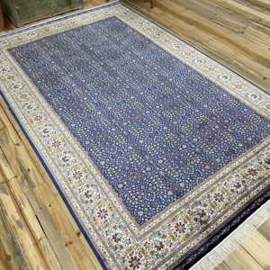Tapis turc 6,3 x 9,9 pieds, grand tapis vintage, tapis en soie bleu style sud-ouest - Product Image 2