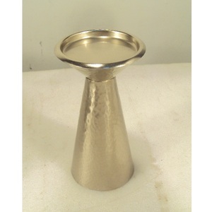 <b>Small</b> Size Hammered Finished Aluminium Pillar <b>Candle</b> Holder for Home Living Room Table Top Decoration Use - Product Image 1