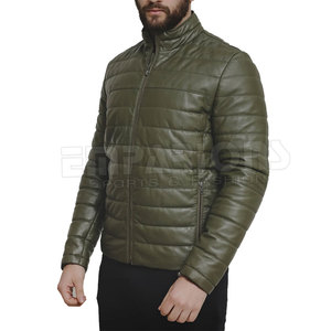 Doudoune en cuir matelassé pour homme, résistant à l'eau, doudoune chaude d'hiver - Product Image 1