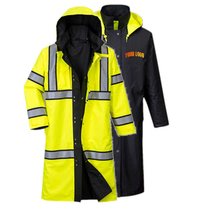 Impermeable de Alta Visibilidad de Poliéster 100% de Alta Calidad, Ropa de Trabajo de Invierno Gruesa e Impermeable para Hombre y Mujer, Ropa de Seguridad Reflectante Negra - Product Image 6