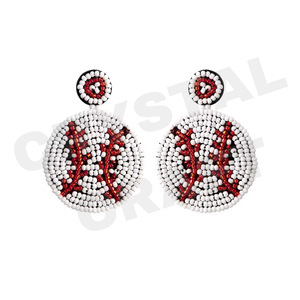 Boucles d'oreilles perlées Bears pour femme Patriotic Orange White Blue Color pour mariage ou Memorial Day - Product Image 2