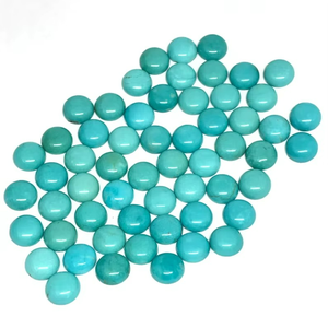 Cabujón de Turquesa de Arizona, Piedras Preciosas Redondas Sueltas, Cabujón de Turquesa de Arizona, Piedra Preciosa Suelta con Parte Posterior Plana para Hacer Joyería - Product Image 1