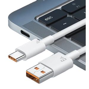 Kabel USB Type-C PVC Fleksibel Super 1.2m Grosir, Pengisian Cepat 6A, Tembaga Murni, untuk Tablet IOS, Earphone, Komputer - Product Image 1