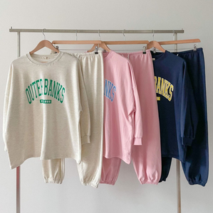 Conjunto de pijama de 2 piezas de talla grande para mujer, Jersey transpirable, Tops y pantalones largos, ropa de dormir informal para otoño - Product Image 1