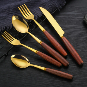 Juego de cubiertos de acero inoxidable para comedor, vajilla para eventos de boda, juego de cubiertos, cuchillo, cuchara, tenedor, decoración de restaurante para el hogar - Product Image 2