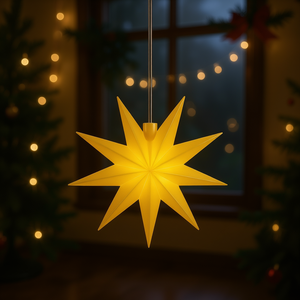 9-Point Yellow <b>Window</b> Star Christmas <b>Lights</b> for Decorations - Product Image 3