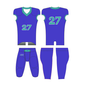 Conjunto de uniforme de fútbol americano personalizado al por mayor para jóvenes aparejos sarga adulto sublimación práctica espuma pantalones acolchados verano corto - Product Image 1