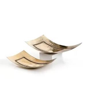 Plateaux de service ronds en aluminium fabriqués à la main de haute qualité Trois objets artisanaux décoratifs en métal des collections impressionnantes - Product Image 2