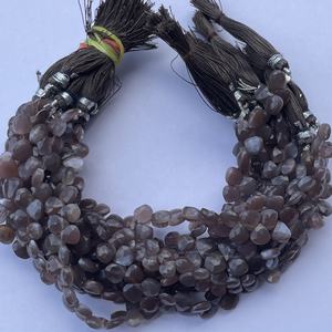 6mm 8mm 10mm Naturel Chocolat Pierre De Lune Pierre Coeur Forme À Facettes Briolette Gouttes Perles Fabrication De Bijoux Collier Bracelet DIY - Product Image 1