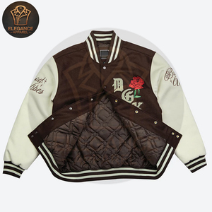 2025 College Baseball Varsity Vestes Marron Couleur Bon Fournisseur Avec Propre Logo Imprimer Adulte Porter Hommes Varsity Vestes Nouveau - Product Image 3