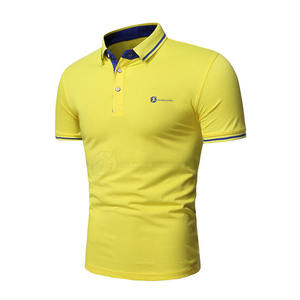 Camiseta Polo de talla grande para hombre, diseño ajustado de secado rápido con patrón de estampado sólido ligero en tela de punto de bambú, novedad - Product Image 1