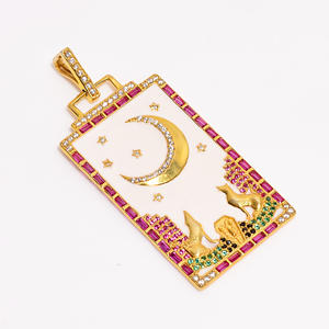 Colgante de piedras preciosas con forma de circón Natural 100% de calidad AAA + alucinante, Plata de Ley 925 y chapado en oro, encanto fino alucinante - Product Image 4