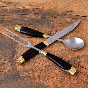 Couverts médiévaux forgés à la main Couverts fourreau de cuillère Vikings Celtes cuisine ensemble cuillère couteau fourchette - Product Image 3