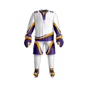 Uniformes de hockey sur glace à sublimation personnalisés OEM ODM 100% polyester uniformes de hockey sur glace respirants à séchage rapide - Product Image 5