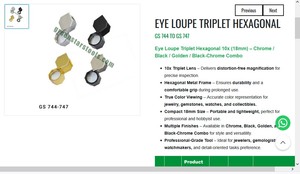 Lupa Triplete Hexagonal 10X 18mm, Lupa Óptica para Joyería, Herramienta de Inspección de Gemas | N.° de artículo GS-744 - Product Image 3