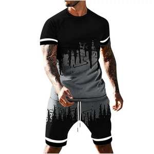 T-shirt pour hommes ensembles de shorts personnalisés de haute qualité ensemble de t-shirts et shorts de ville OEM vente en gros - Product Image 3