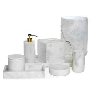 Ensemble d'accessoires de salle de bain en résine style ange, durables et faits à la main, avec plateau à motifs - Product Image 3