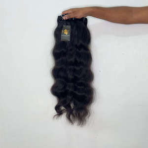 Cabello virgen indio sin procesar, cabello humano rizado natural brasileño tipo visón, extensiones de cabello liso y ondulado negro natural. - Product Image 1