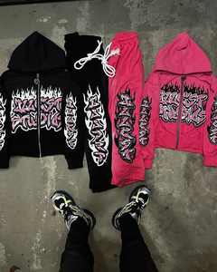 เสื้อฮู้ดผู้ชายทรงบ็อกซี่ ผ้าฟลีซ 100% ผ้าฝ้าย สไตล์พังก์ สตรีทแวร์ มีกระเป๋า ลายพิมพ์ สำหรับฤดูหนาว ขายส่ง คุณภาพสูง - Product Image 1