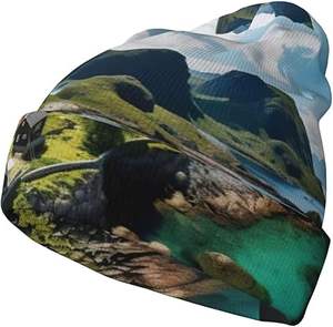 Bonnet tricoté imprimé légumes et fruits variés, chaud et élégant pour femme, bonnet d'hiver unisexe sans bord, casquette à revers - Product Image 3