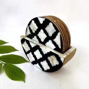 Plateaux de service en nacre de qualité supérieure de haute qualité avec ensemble de sous-verres Hotels & Restaurant at Star - Product Image 1