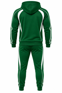 Conjunto deportivo para hombre al por mayor, diseño con paneles en contraste, sudadera con capucha y cremallera, diseño personalizado, corte ajustado. - Product Image 4