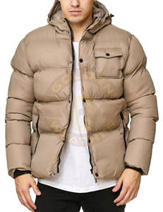 2025 personalizado de alta calidad sostenible moda de talla grande abrigo de invierno para hombre al aire libre con capucha burbuja chaqueta acolchada logotipo frontal - Product Image 3