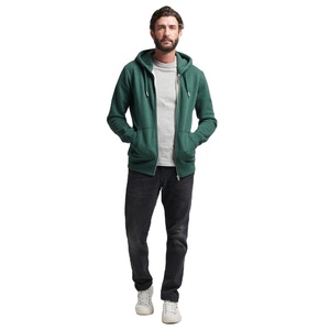 Hiver Chaud Matériau Fabriqué 100% Coton Polaire Mélangé Hommes Zipper Hoodies OEM Haute Qualité Blank Plain Heavyweight Zipper Hoodies - Product Image 1