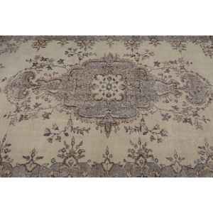 Classique Beige Marron 5.8 X 9.3ft Vintage Tapis Turc Faux Lapin Fourrure Latex Support Patchwork Rectangle Couloir Côté Chevet Nouveau - Product Image 5
