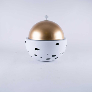 Blanc et or couleur grande casserole de service en acier inoxydable fournitures de Restaurant à la main Hotpot rond servant du stockage des aliments chaud - Product Image 1