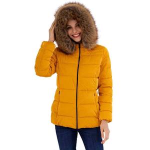 Abrigo acolchado cálido con logotipo personalizado para mujer al aire libre, chaqueta acolchada de lana para invierno, gabardina, prendas de vestir exteriores, relleno de algodón de piel de oveja - Product Image 3