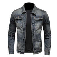 Veste en jean vintage de haute qualité pour homme, style formel d'hiver, avec logo personnalisé, streetwear décontracté, style motard, vêtement d'extérieur en jean