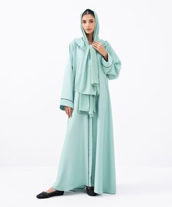 Abaya ouverte en mousseline de soie Loriya, abaya islamique imprimée de qualité supérieure, ensemble de 2 pièces, vêtements islamiques - Product Image 5