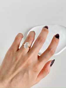 Anillo de Compromiso y Matrimonio con Diamante Cultivado en Laboratorio, Corte Ovalado de 1.51 Quilates, Certificado IGI, Oro Sólido de 9K, Joyería Fina para Compromiso - Product Image 2